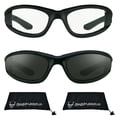 thumbnail image 1 of Bikershades Motorcycle Biker Day Night Safety Glasses Men Women Black Clear & Gray, 1 of 6
