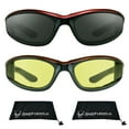 thumbnail image 1 of Bikershades Motorcycle Biker Day Night Safety Glasses Orange Men Women Gray & Yellow, 1 of 6