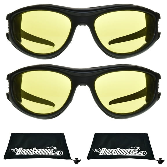 Bikershades Motorcycle Biker Riding Safety Glasses Foam Padded Men Removable Foam Wind and Dust Resistant