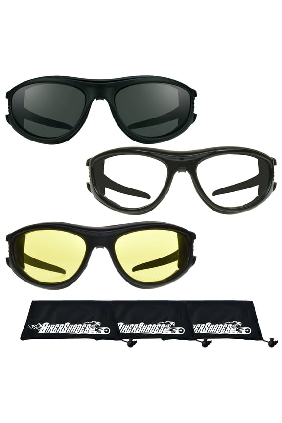 Motorcycle Biker Riding Safety Glasses Foam Padded Men Removable Foam Wind and Dust Resistant