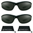 thumbnail image 1 of Bikershades Motorcycle Biker Riding Safety Sunglasses Black Men Women Gray 2 Pairs, 1 of 4