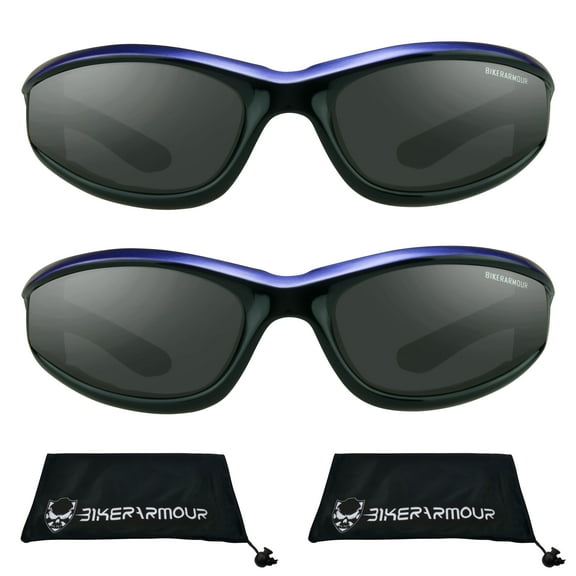 Bikershades Motorcycle Biker Riding Safety Sunglasses Purple Women Gray 2 Pairs