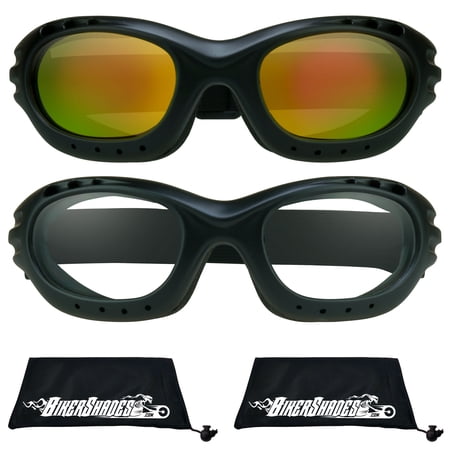 Bikershades Motorcycle Goggles Bike Riding Skiing Snowboarding Foam Cushion Sunglasses