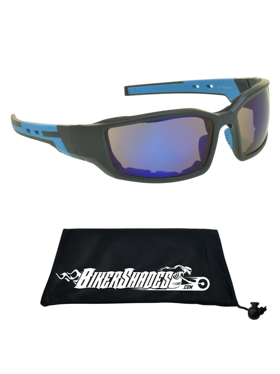 Motorcycle Performance Sunglass Foam Padded Adult Male Mirror Purple Lens