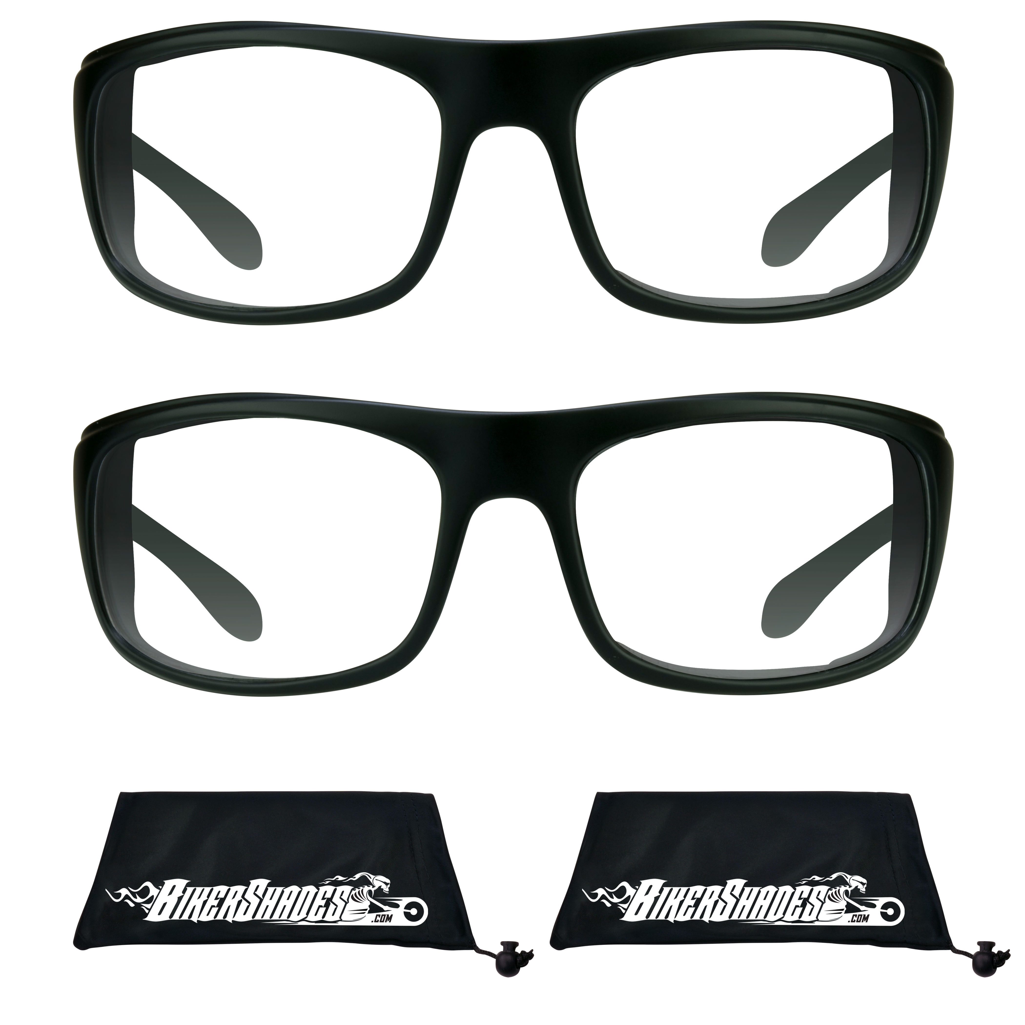Bikershades Motorcycle Riding Safety Sunglass Foam Padded Large Fit Wind, Dust and Impact Resistant