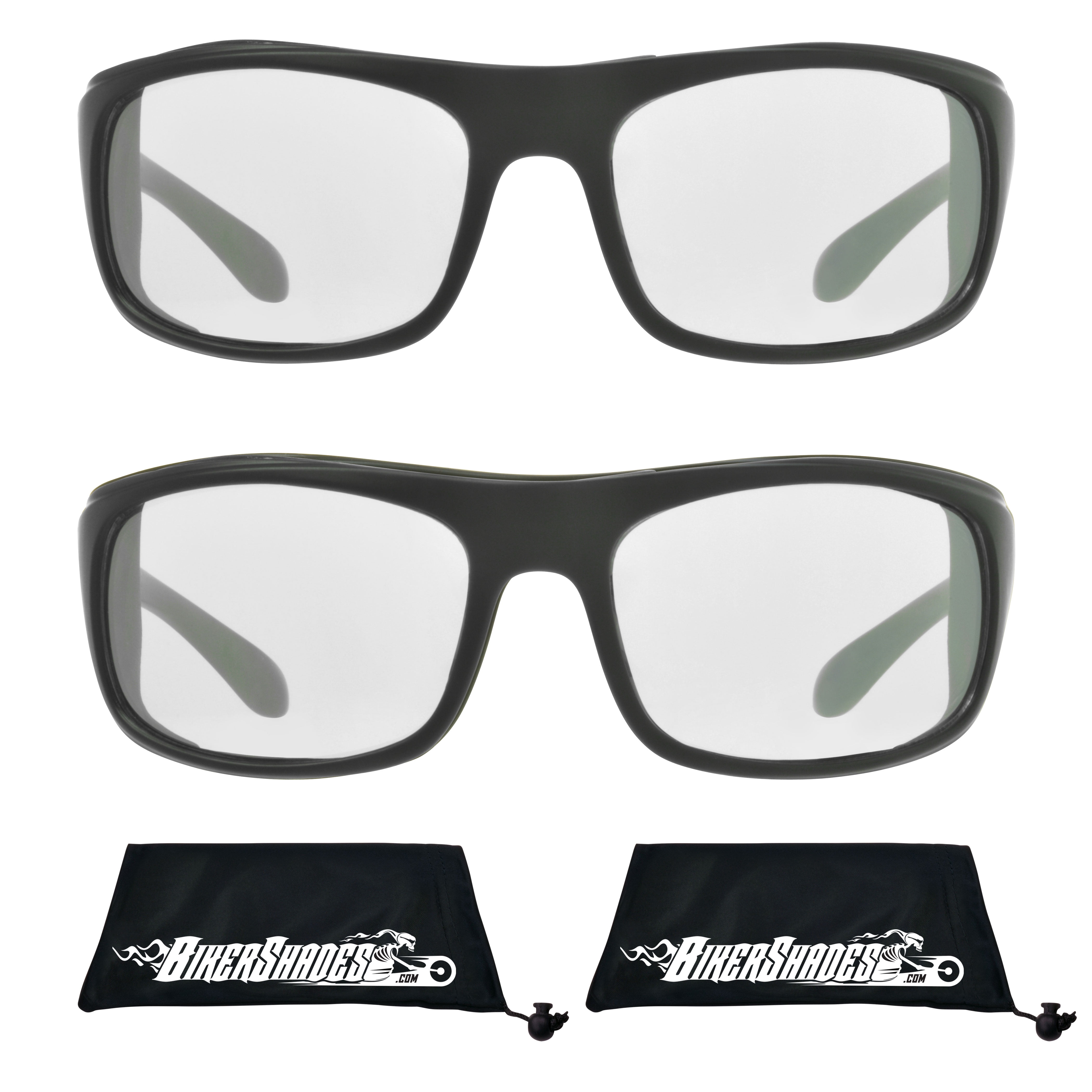 Bikershades Motorcycle Riding Safety Sunglass Foam Padded Large Fit Wind, Dust and Impact Resistant