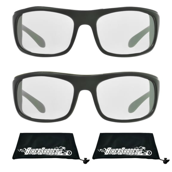Bikershades Motorcycle Riding Safety Sunglass Foam Padded Large Fit Wind, Dust and Impact Resistant