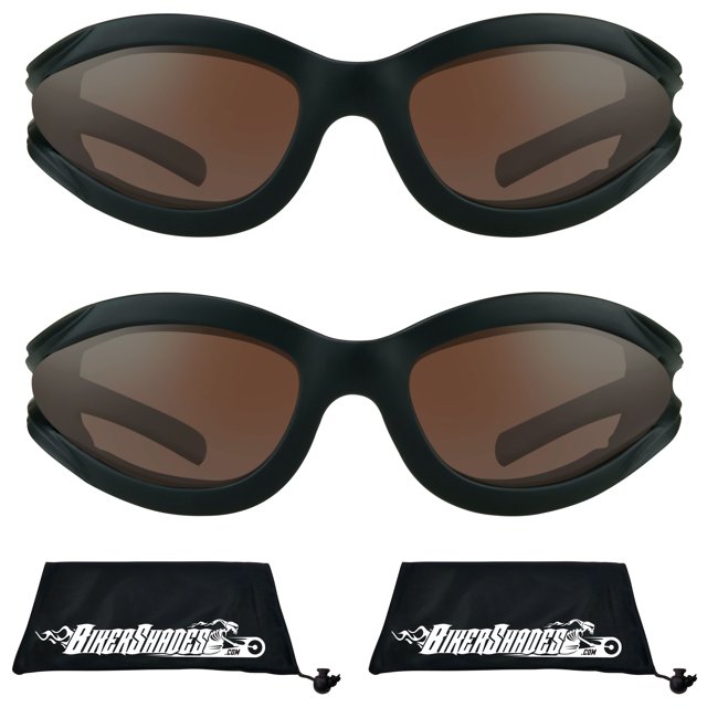 Choppers Men's Motorcycle Wrap Sunglasses - Matte Black Frame With Smoke Polycarbonate Lens