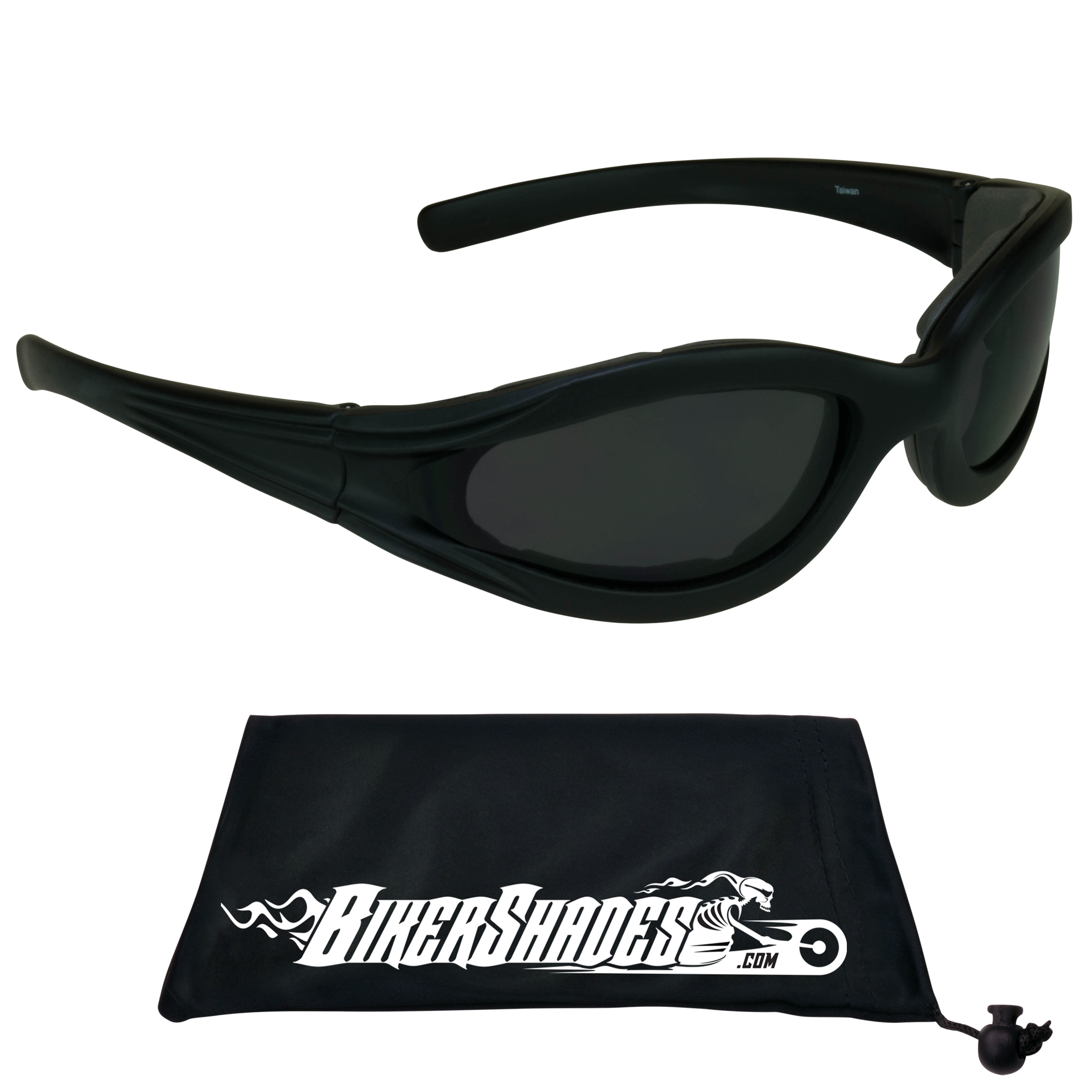 Bikershades Motorcycle Riding Safety Sunglass Smoke Lense Foam