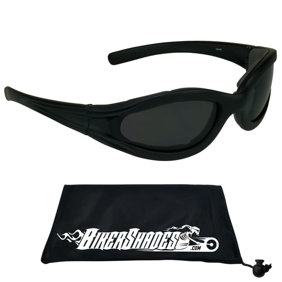 Bikershades Motorcycle Riding Safety Sunglass Smoke Lense Foam Padded Men Women Wind Dust Proof