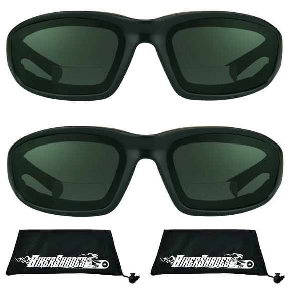 Bikershades Motorcycle Safety Bifocal Reader Sunglasses Z87 Foam Gray 2 Pairs