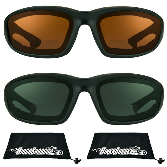 Bikershades Motorcycle Safety Bifocal Reader Sunglasses Z87 Foam Smoke HD