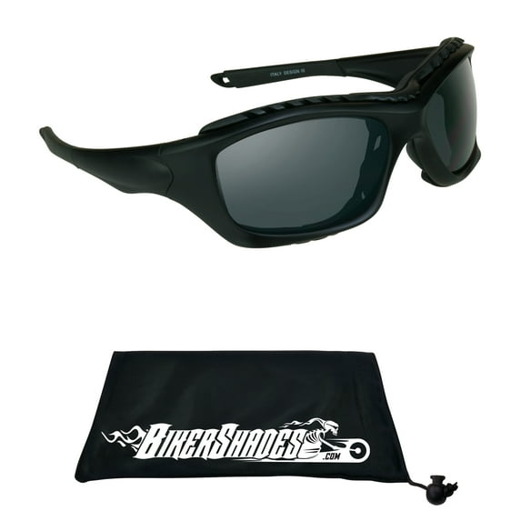 Bikershades Motorcycle Safety Sunglass Goggles Foam Padded Extreme Sport Removable Foam