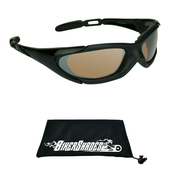 Bikershades Motorcycle Safety Sunglass Mens Large Fit. Wrap-around Ultra Snug Fit.