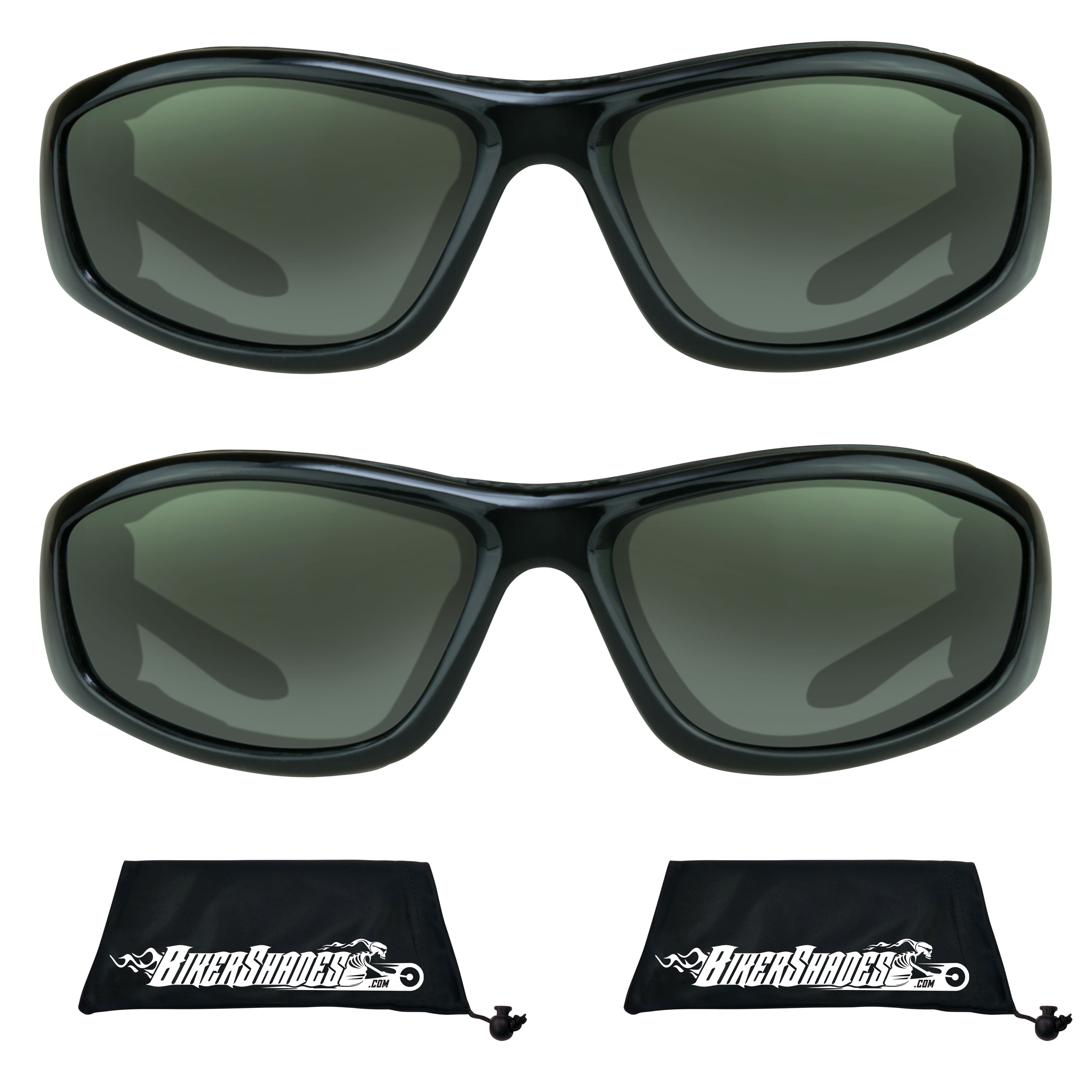 Bikershades Motorcycle Sunglass Goggles for Men and Women. Safety Impact Resistant Polycarbonate Lens Removable Foam