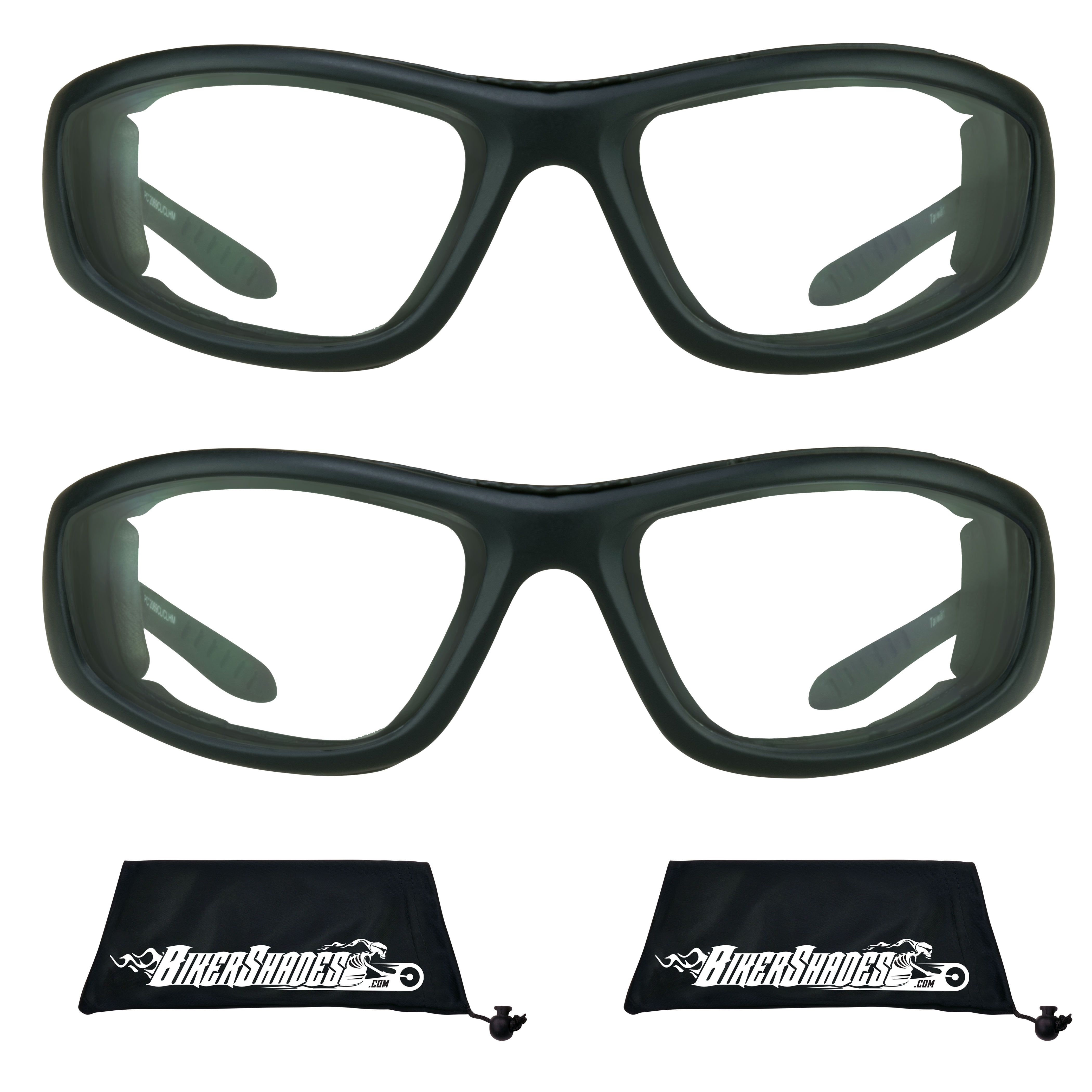 Bikershades Motorcycle Sunglass Goggles for Men and Women. Safety Impact Resistant Polycarbonate Lens Removable Foam