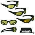 thumbnail image 1 of Bikershades Motorcycle Transitional Sunglass Day Night Riding Photochromic Black Yellow, 1 of 6