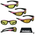 thumbnail image 1 of Bikershades Motorcycle Transitional Sunglass Day Night Riding Photochromic Pink Yellow, 1 of 6