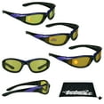 thumbnail image 1 of Bikershades Motorcycle Transitional Sunglass Day Night Riding Photochromic Purple Yellow, 1 of 6