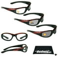 thumbnail image 1 of Bikershades Motorcycle Transitional Sunglass Day Night Riding Photochromic Red Clear, 1 of 6