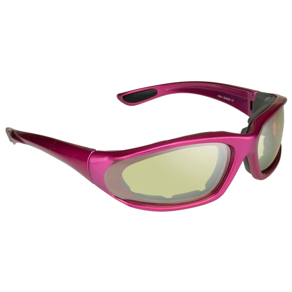 Bikershades Pink Motorcycle Riding Glasses Foam Padded SMALL for Women and Girls
