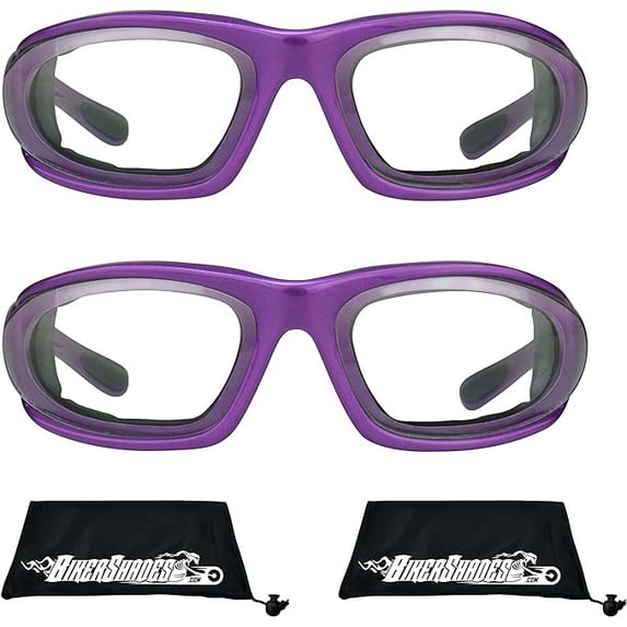 Bikershades Purple Frame Motorcycle Riding Glasses SMALL for Women and Girls