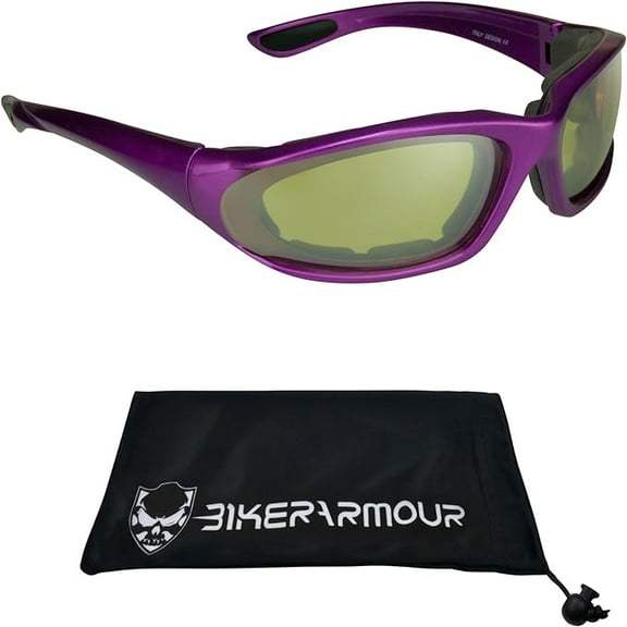 Bikershades Purple Frame Motorcycle Riding Glasses SMALL for Women and Girls