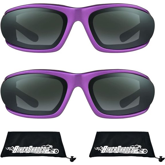 Bikershades Purple Frame Motorcycle Riding Glasses SMALL for Women and Girls