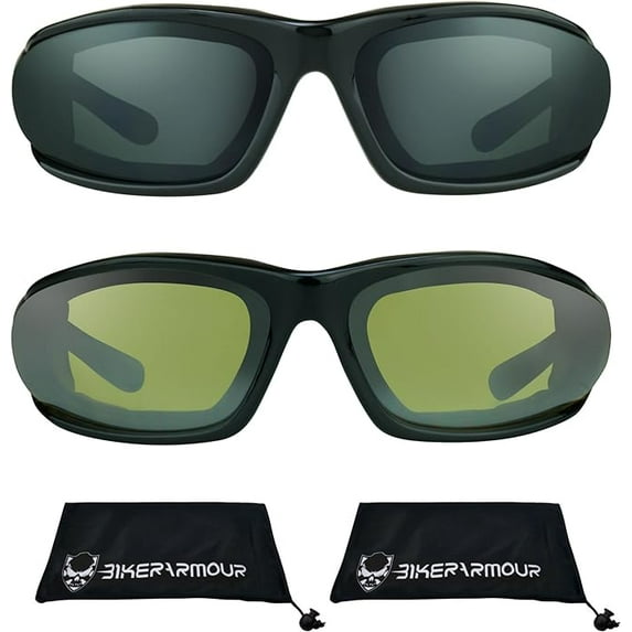 Bikershades SMALL Night Riding Motorcycle Safety Glasses Foam Padded Women, Boys and Girls…