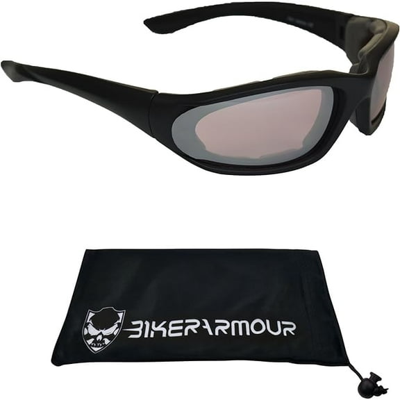 Bikershades SMALL Night Riding Motorcycle Safety Glasses Foam Padded Women, Boys and Girls…