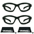 thumbnail image 1 of Bikershades Z87 Motorcycle Safety Sun Glasses Foam Padded Men Wind Dust Resistant Clear 2 Pack, 1 of 5