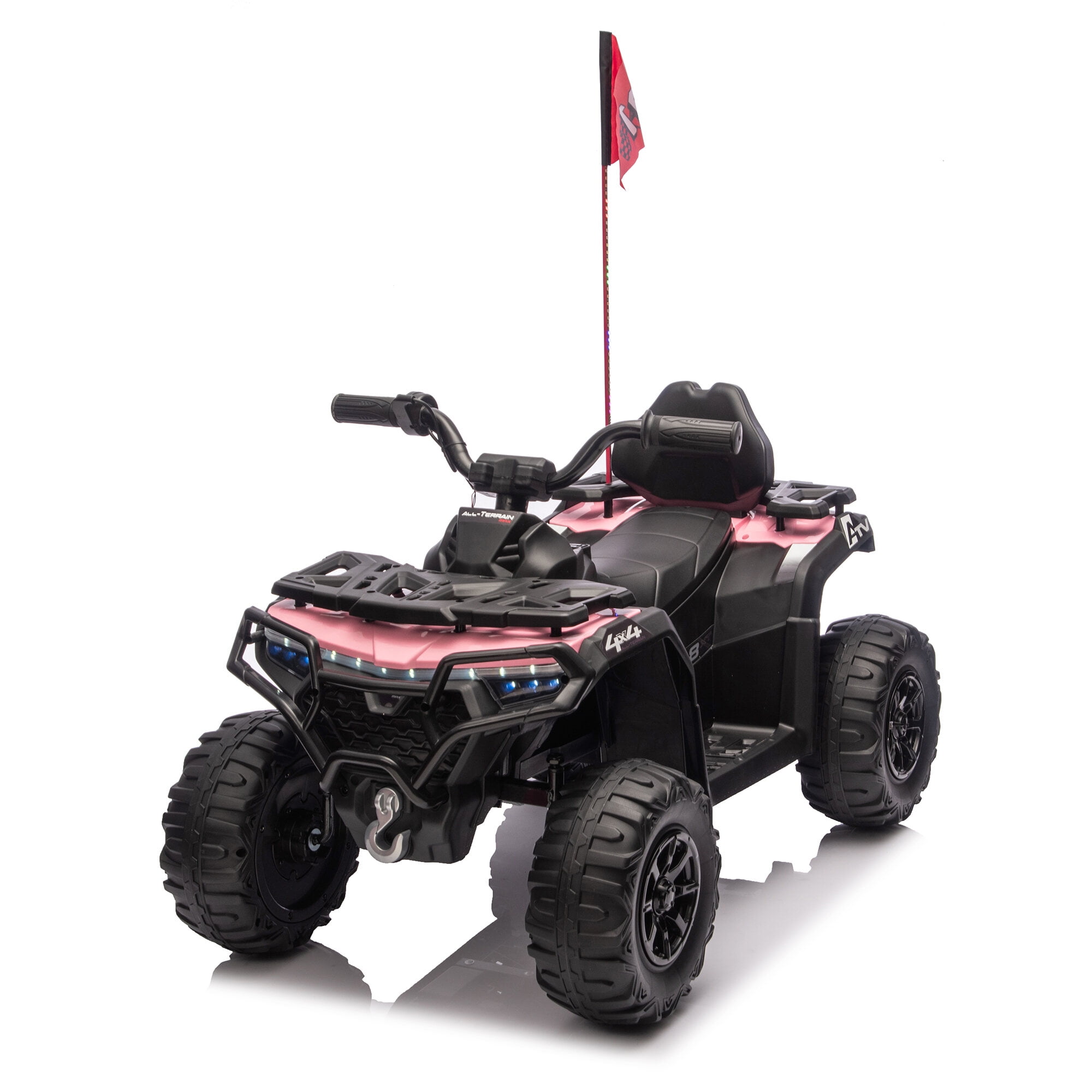 Bikes 24V 160W Electric Ride-On ATV – Realistic Off-Road Design with 2WD,Decorative Flags,On/Off Light Switch,Volume Control W/ Bluetooth,USB Port,Built-in Music & Multi-Color,recommended
