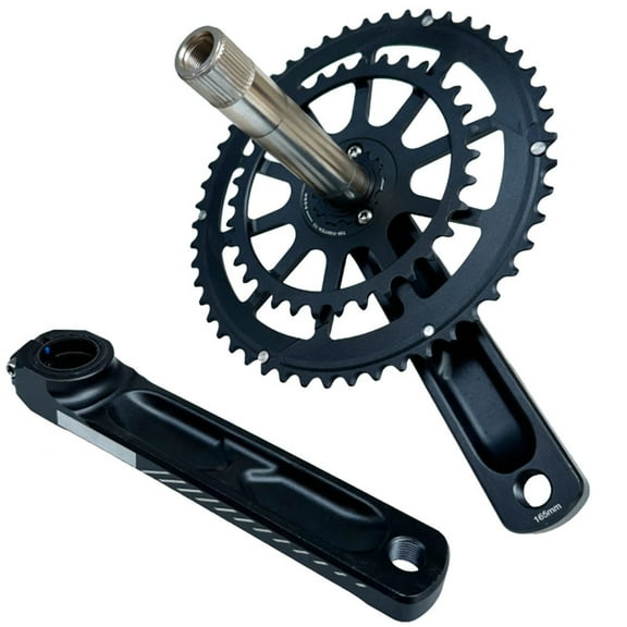 Bikes Crankset 165mm Hollows Integrated Double Speed Round Chainring Crankset