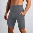 thumbnail image 1 of Biking Shorts for Men with Pockets 8''/5''/3'' High Waisted Yoga Workout Gym Spandex Tummy Control Athletic Shorts Z01 Grey, Size XL, 1 of 4