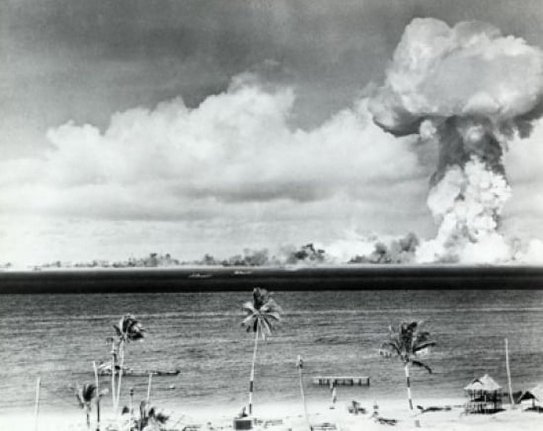 Bikini Atoll Marshall Islands Atomic bomb explosion Able Day July 1 1946 Canvas Art - (18 x 24)