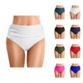 thumbnail image 1 of Bikini Bottoms for Women High Waisted Tummy Control Ruched Bathing Suit Bottom Swimwear, 1 of 6
