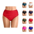 thumbnail image 1 of Bikini Bottoms for Women High Waisted Tummy Control Ruched Bathing Suit Bottom Swimwear, 1 of 6