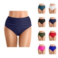 thumbnail image 1 of Bikini Bottoms for Women High Waisted Tummy Control Ruched Bathing Suit Bottom Swimwear, 1 of 6