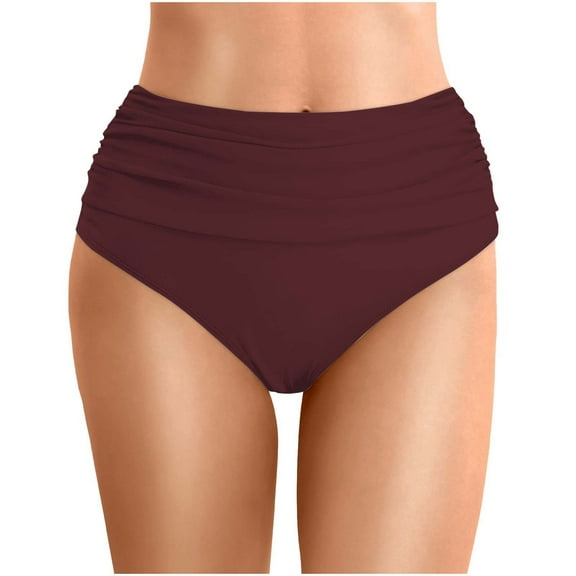 Bikini Bottoms for Women Solid Color Swim Briefs Classic Cut with Comfortable Lining Quick Double Layered Swim Bottom Swimsuits for Women M