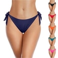 thumbnail image 1 of Bikini Bottoms for Women String Bathing Suit Bottom with Moderate Coverage Low Waist Swim Bottom Red XL, 1 of 5