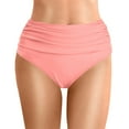 thumbnail image 1 of Bikini Bottoms for Womens High Waisted Ruched Tummy Control Swim Bottom Full Coverage Swimsuits Bottoms Bathing Suits Summer Beach Rose Gold L, 1 of 5
