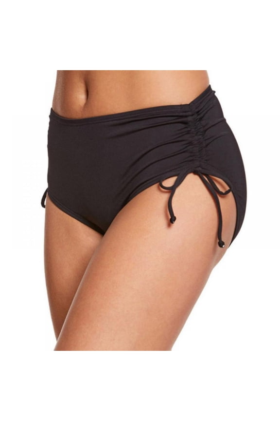 Bikini Bottoms with Side Ties, Adjustable Bathing Suit Bottoms, Swimsuits for Women Black M