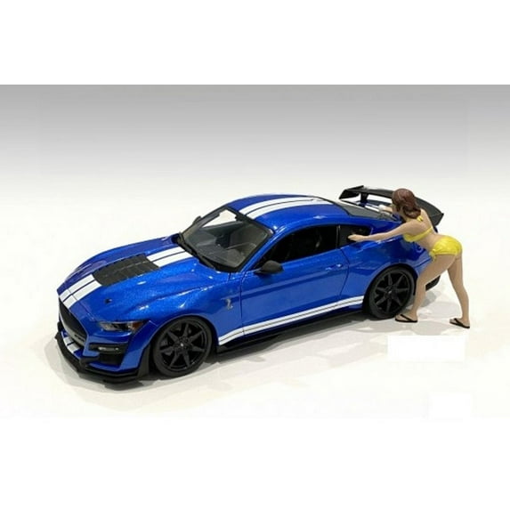 Bikini Car Wash Girl - Stephanie, Yellow - American Diorama 76266 - 1/18 scale Figurine - Diorama Accessory