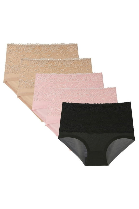 Bikini Cut Underwear Women Size 7 Womens Underwear, 5PC Women Lace High Waisted Body Shaper Shorts Shapewear Panties