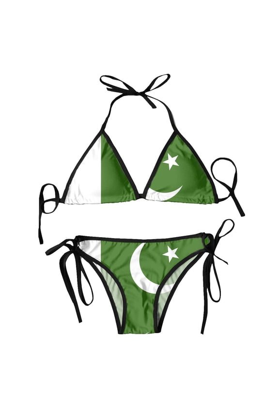 Bikini Femme Luxe Pakistan Flag Two Piece Women's Set