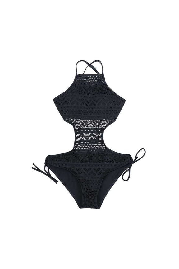 Bikini For Women Cutout High Waisted 1-Piece Swimsuits Knitted Hollow Backless with Straps Design Elastic Soft Fabric Beach Pool Swimwear,Size:M