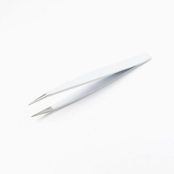 Bikini Ingrown Hair Removal Tweezers - Pointed | Stainless Steel | Comes with tip protector | BRAND: STEP ZERO (White)
