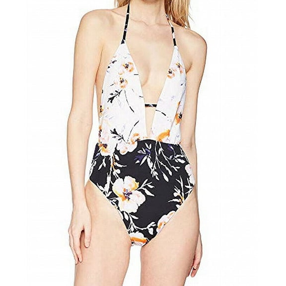 Bikini Lab Junior's Standard High Leg Halter One Piece Swimsuit, Ready to Flamingle/Multi, Large