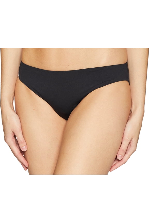 Bikini Lab Junior's Standard Solid Basic Hipster Bikini Bottom, Black, Extra Large
