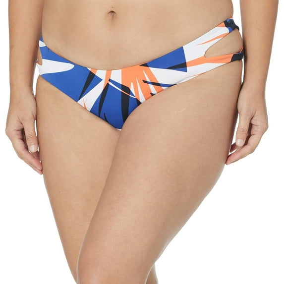Bikini Lab Women's Cut Out Hipster Bikini Swimsuit Bottom, Blue//Sonic Boom, L